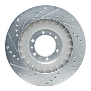 Mitsubishi Montero Sport Brake Rotor (1) - Front Right - R1 Concepts - Drilled & Slotted - Silver - `98-`04